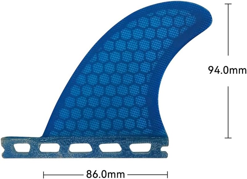 UP SURF UPSURF Single Tab Surfboard Fin Fiberglass+Honeycomb Quad fin S/M Size (Blue G5+GL) - Image 4